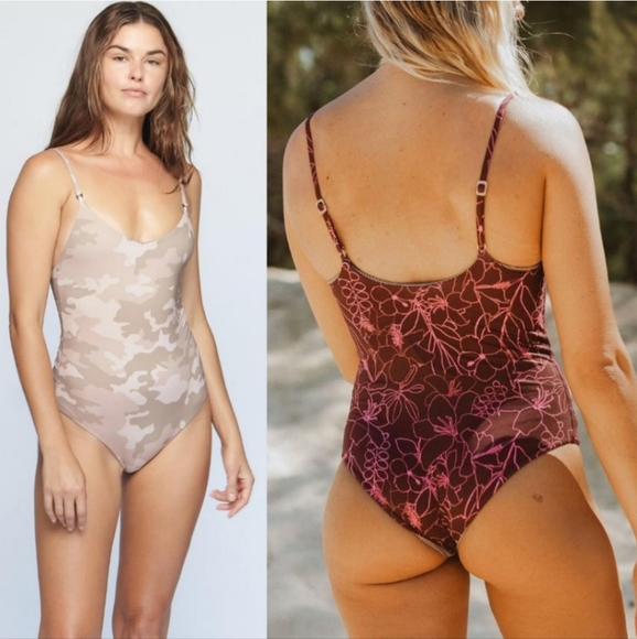 New acacia swimwear hina isle XL orchid fullpiece swim suit navy pink hawaiian - Picture 7 of 14